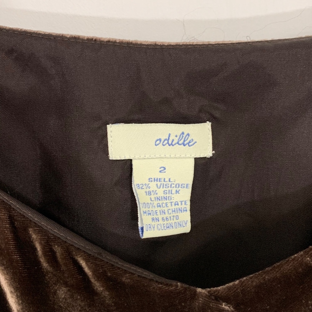 Odille Brown Velvet Midi Dress - Picture 5 of 6